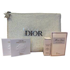 Dior 5 Piece Gift Set Capture Cream, Miss Dior EDP & Prestige with Makeup Bag
